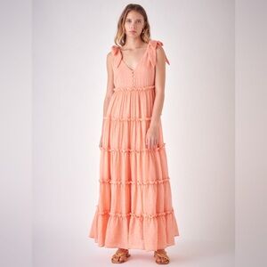 FREE THE ROSES Tiered Maxi Dress